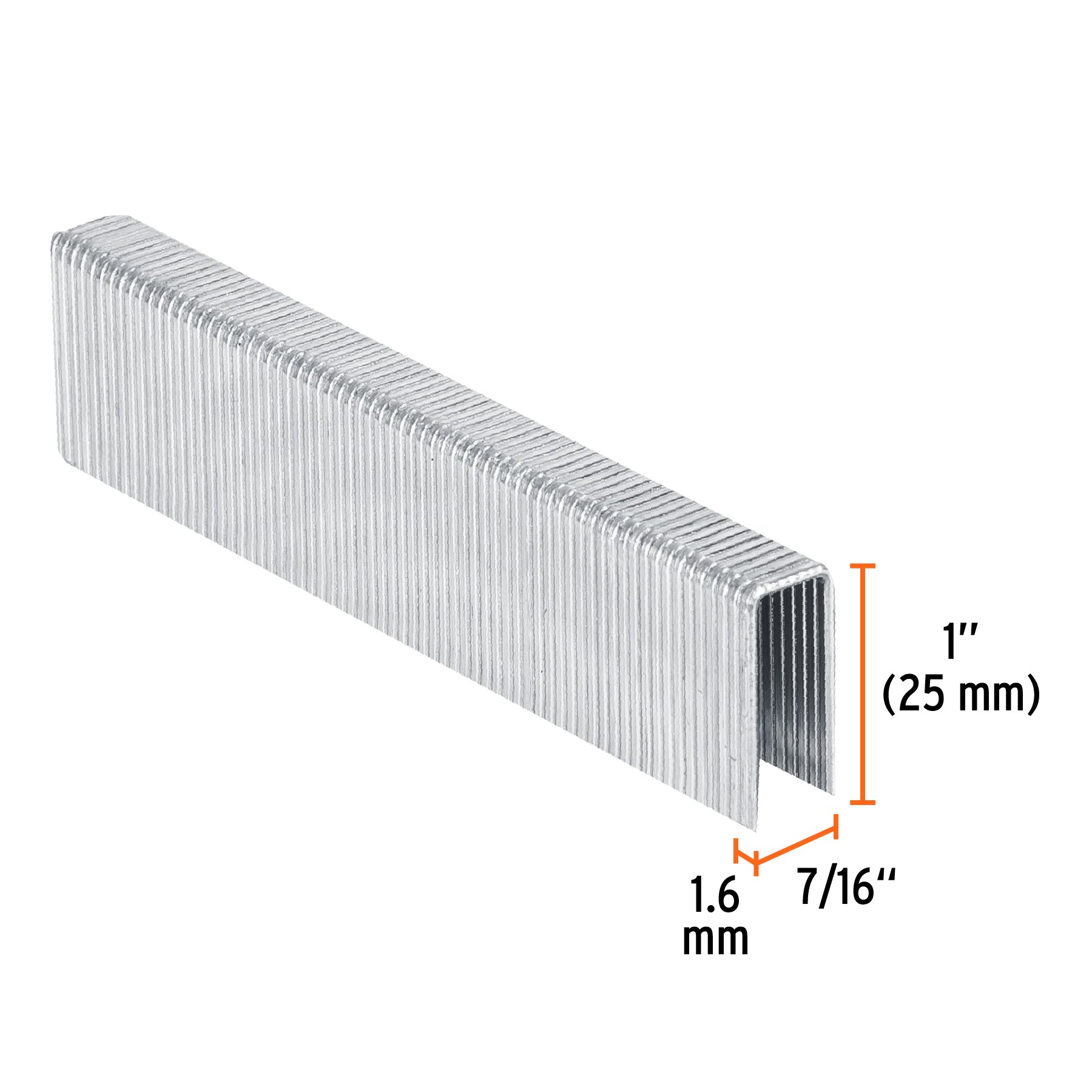 Caja con 1000 grapas corona 7/16" cal. 16, 25mm para ENNE-160
