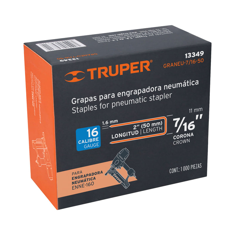 Caja con 1000 grapas corona 7/16" cal. 16,  50mm para ENNE-160