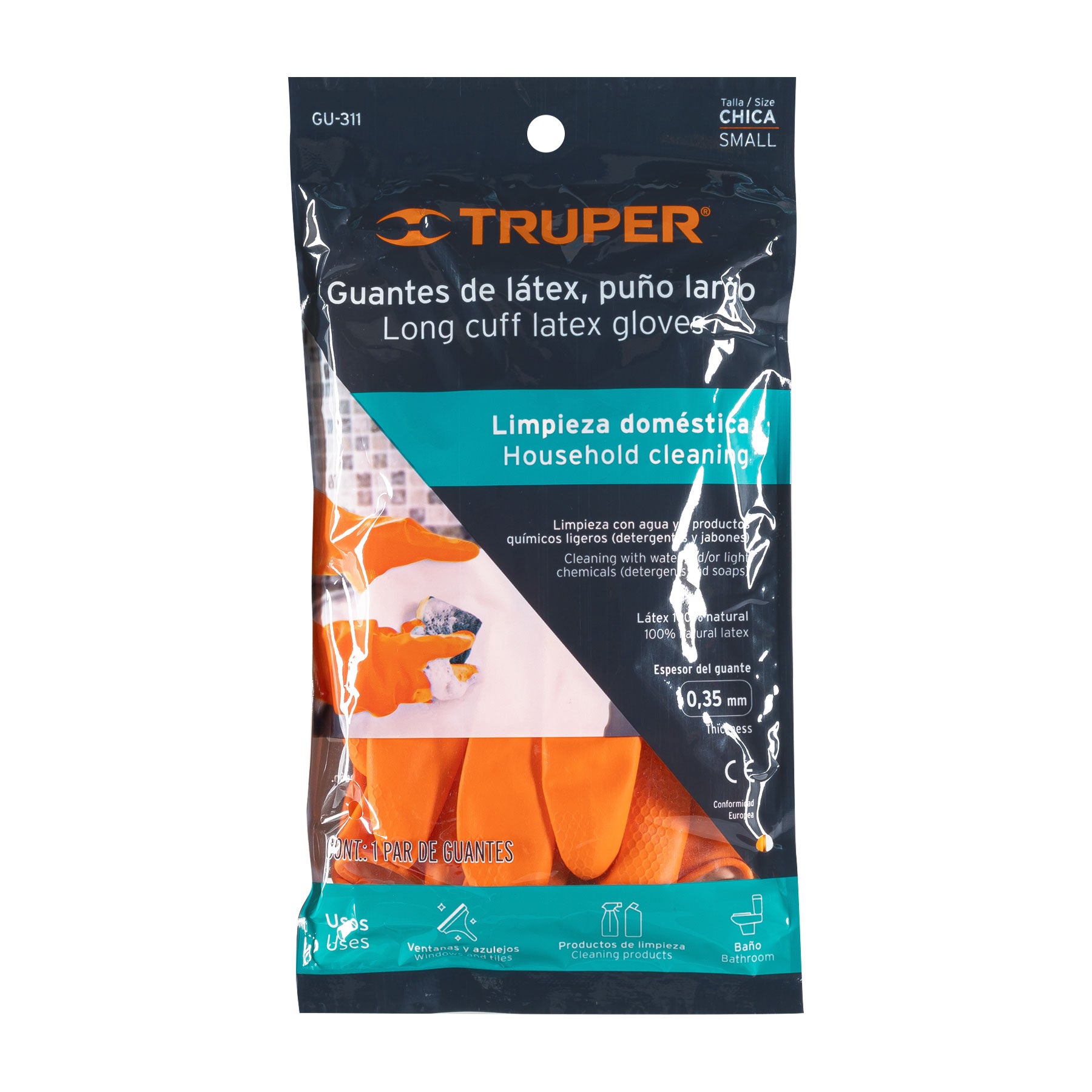 Guantes de látex para limpieza, CH, Truper