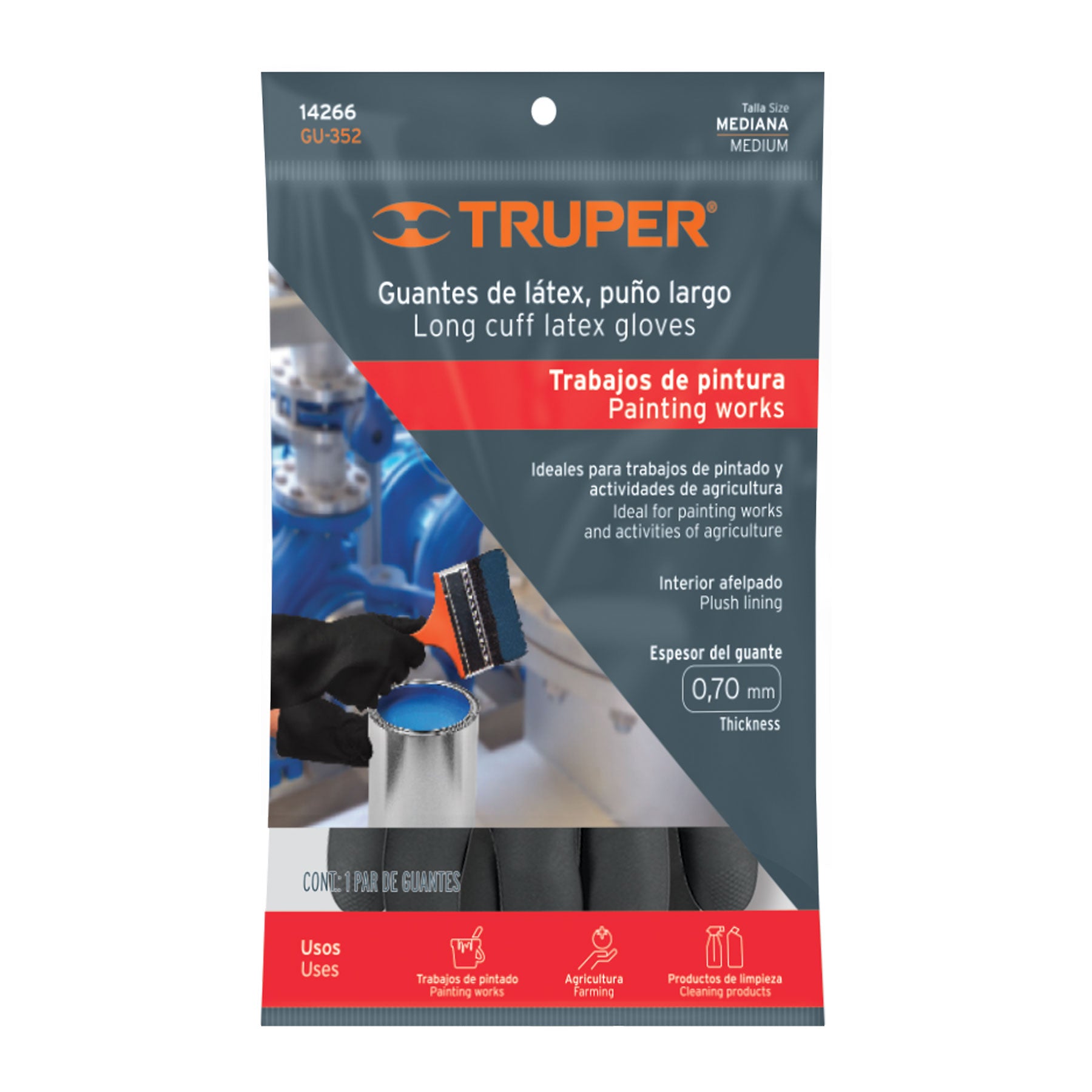 Guantes de látex para pintor, M, Truper