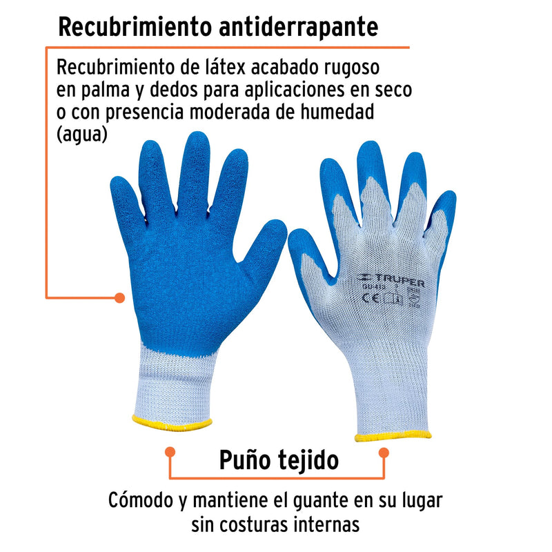 Guantes de poliéster recubiertos de latex,  G,  Truper