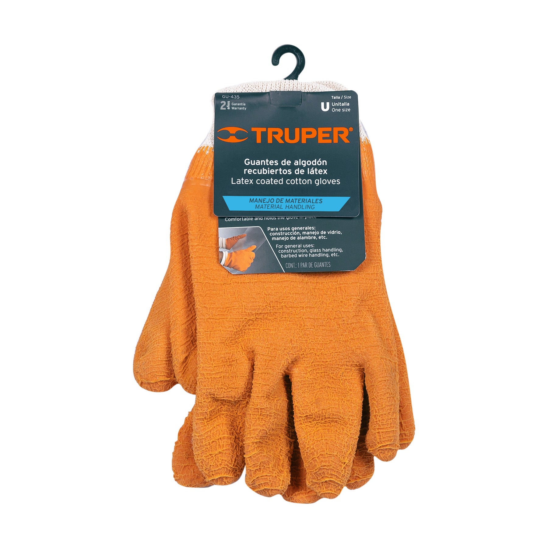 Guantes de algodón recubiertos de latex, unitalla, Truper