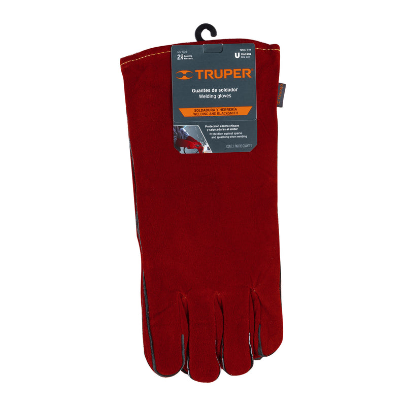 Guantes rojos para soldador,  Truper