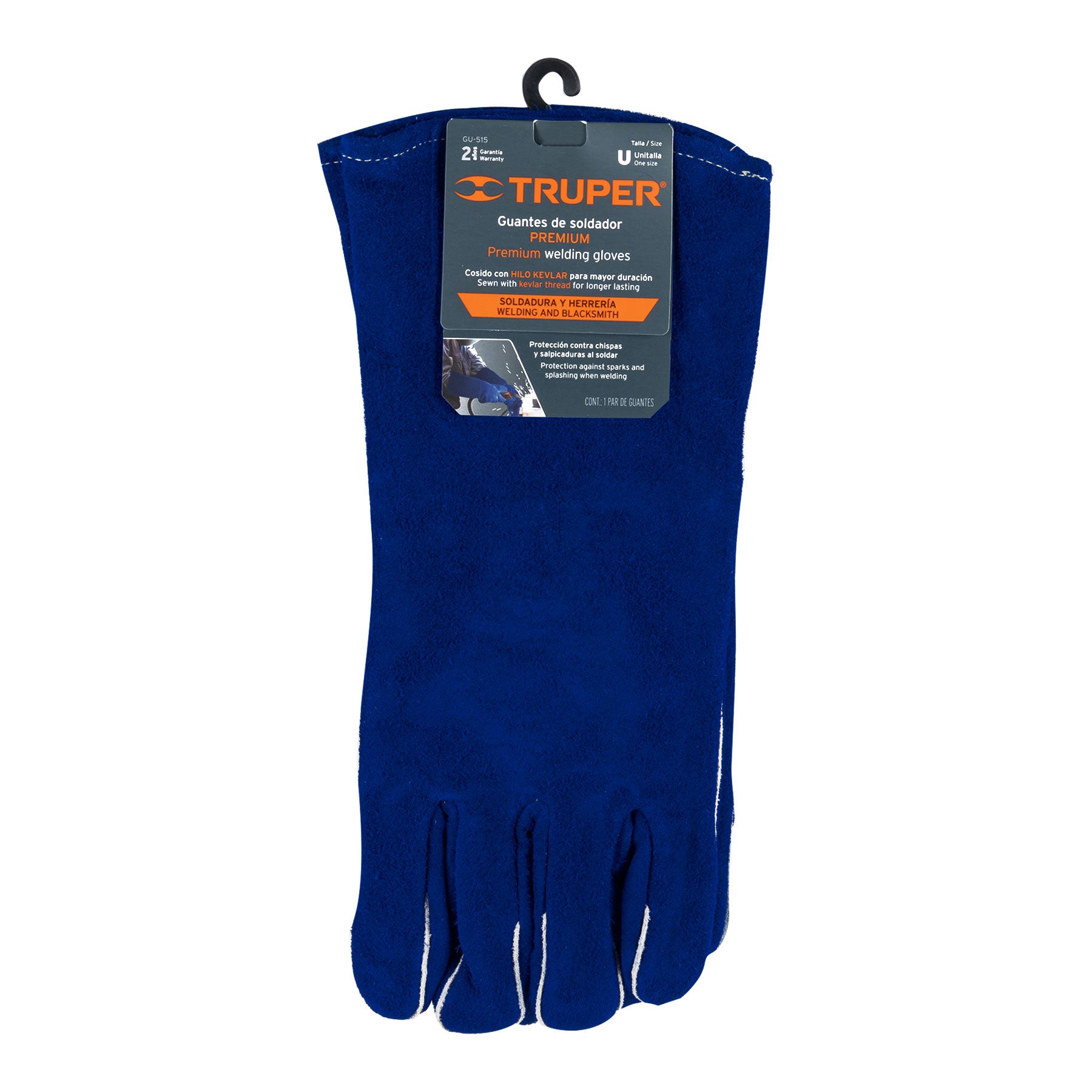 Guantes para soldador, reforzados, azules, Truper