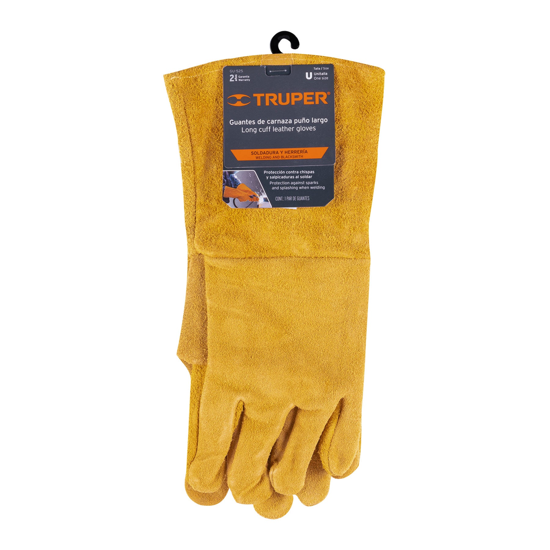 Guantes de carnaza, largos, unitalla, Truper