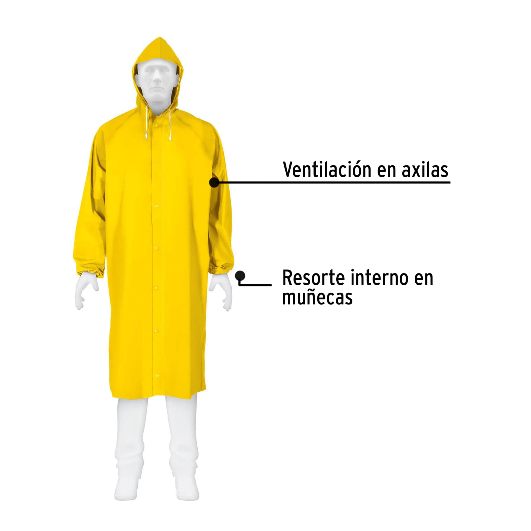 Gabardina impermeable triple capa, talla M, Truper Expert