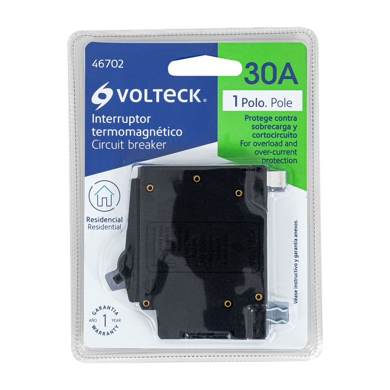 Interruptor termomagnético 1 polo 30 A,  Volteck