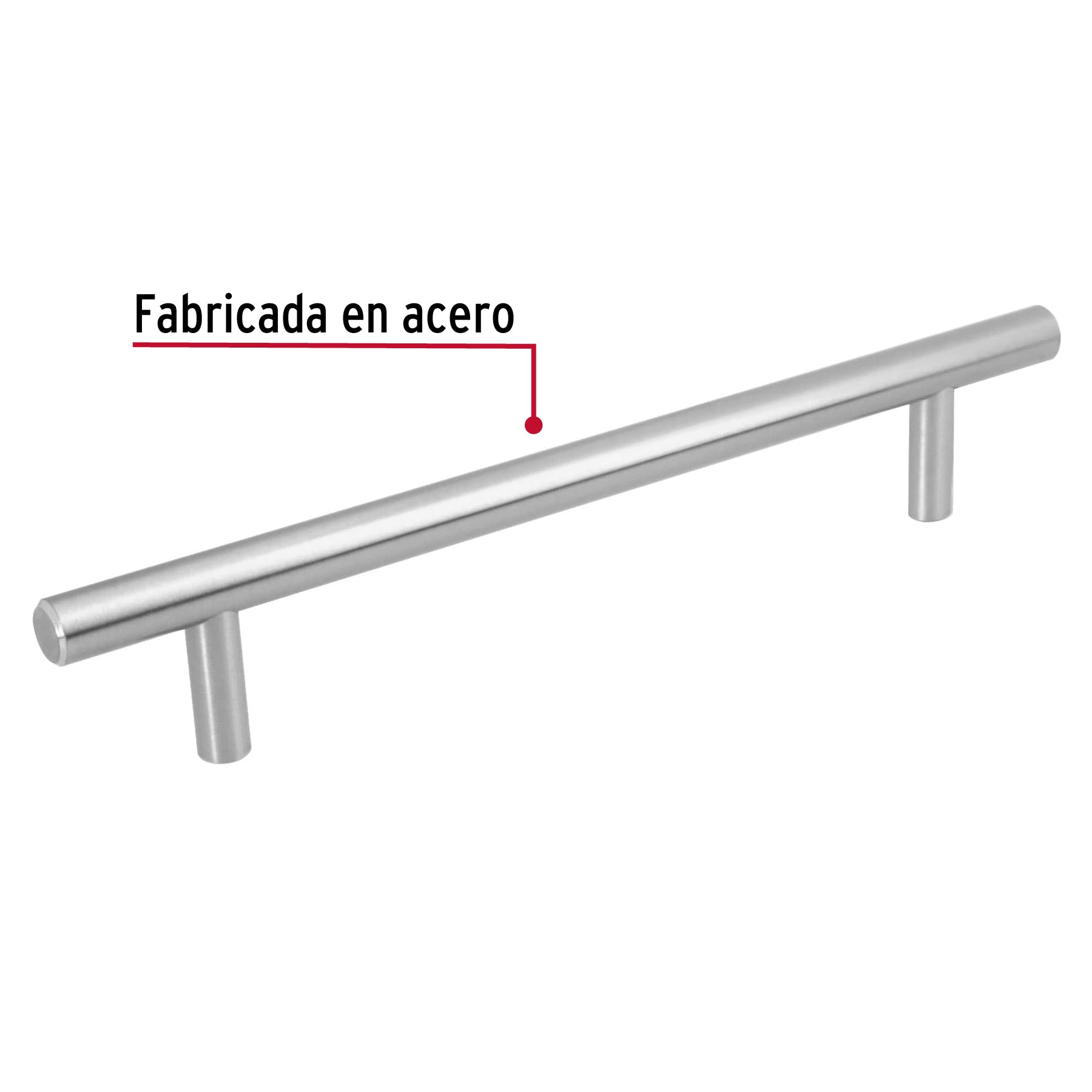 Jaladera de acero, 160mm, línea Cilindro, níquel, Hermex
