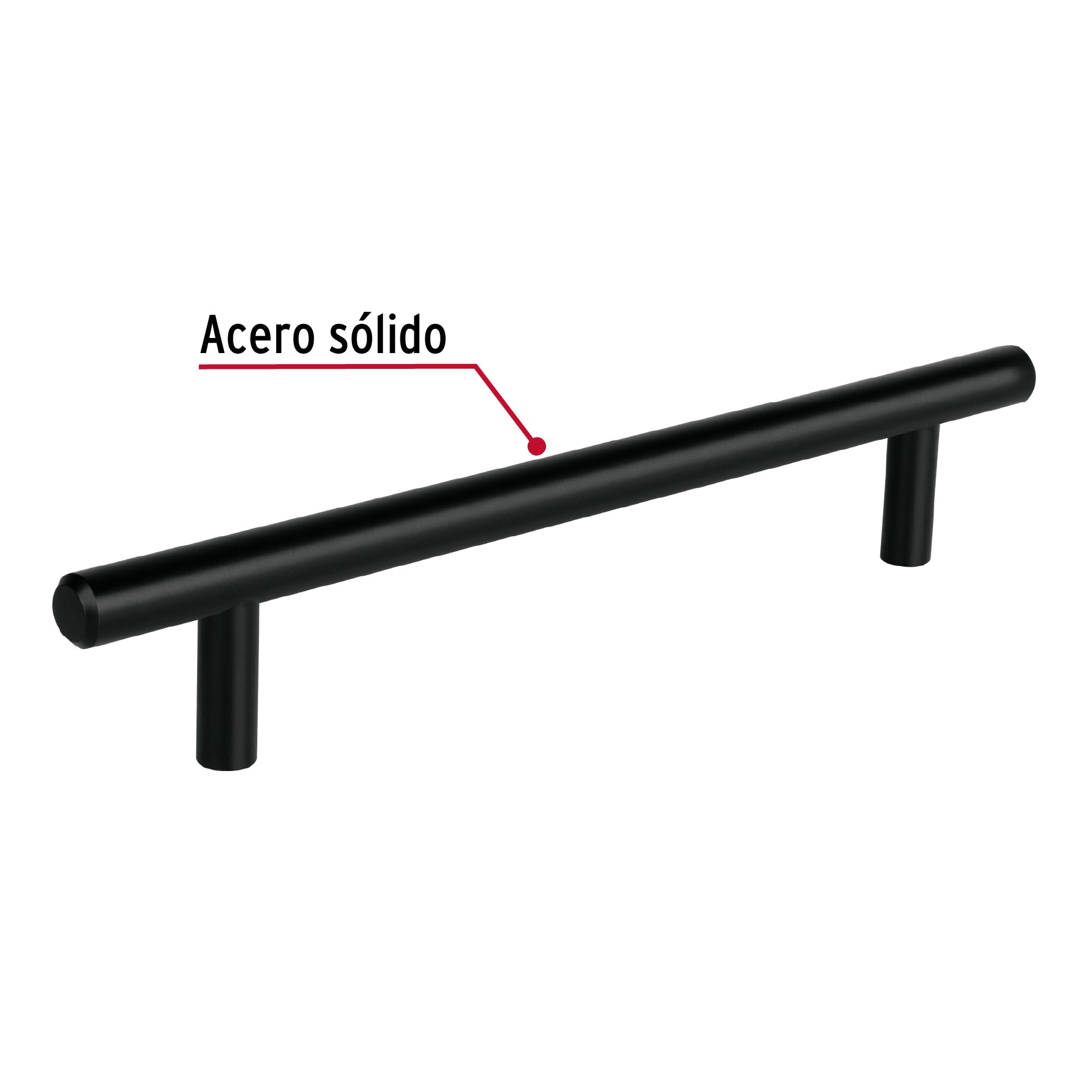 Jaladera de acero, 160mm, línea Cilindro, negro, Hermex