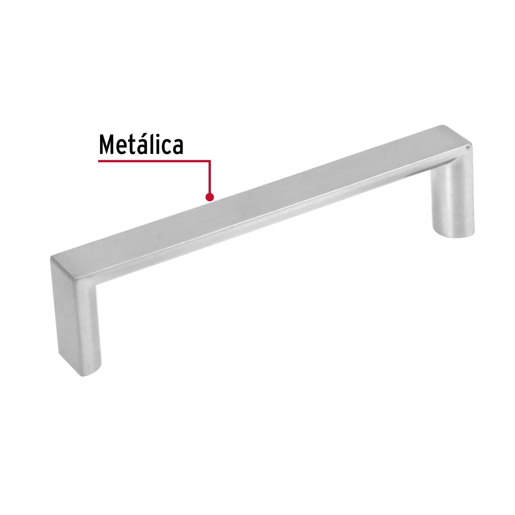 Jaladera de 96mm, línea Andamio, níquel, Hermex