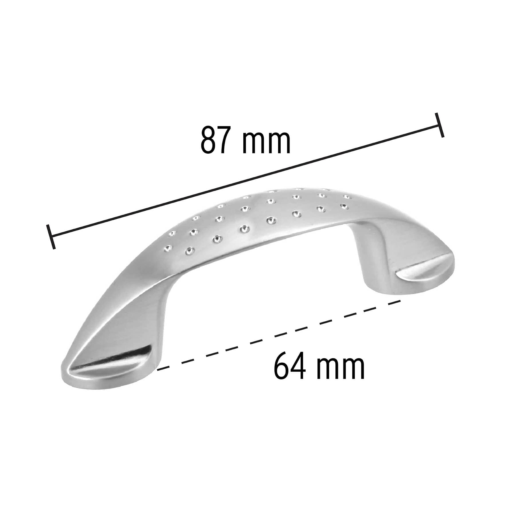 Jaladera de 64mm, línea Elipse, níquel, Hermex