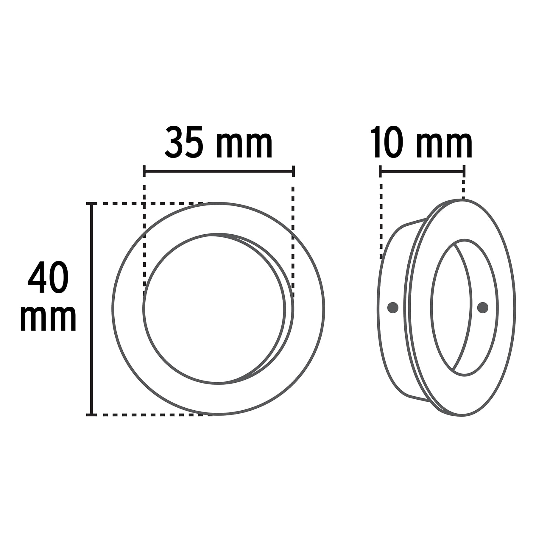 Jaladera de embutir circular No. 3 acabado cromo mate