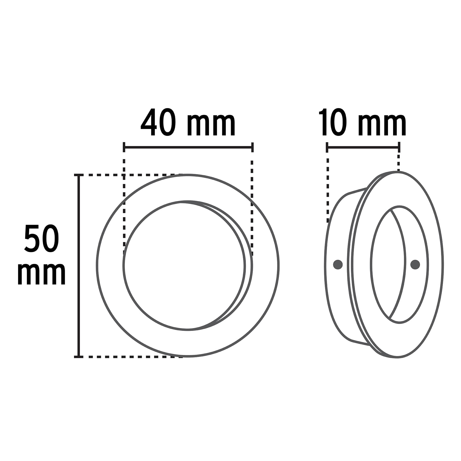 Jaladera de embutir circular No. 4 acabado cromo mate