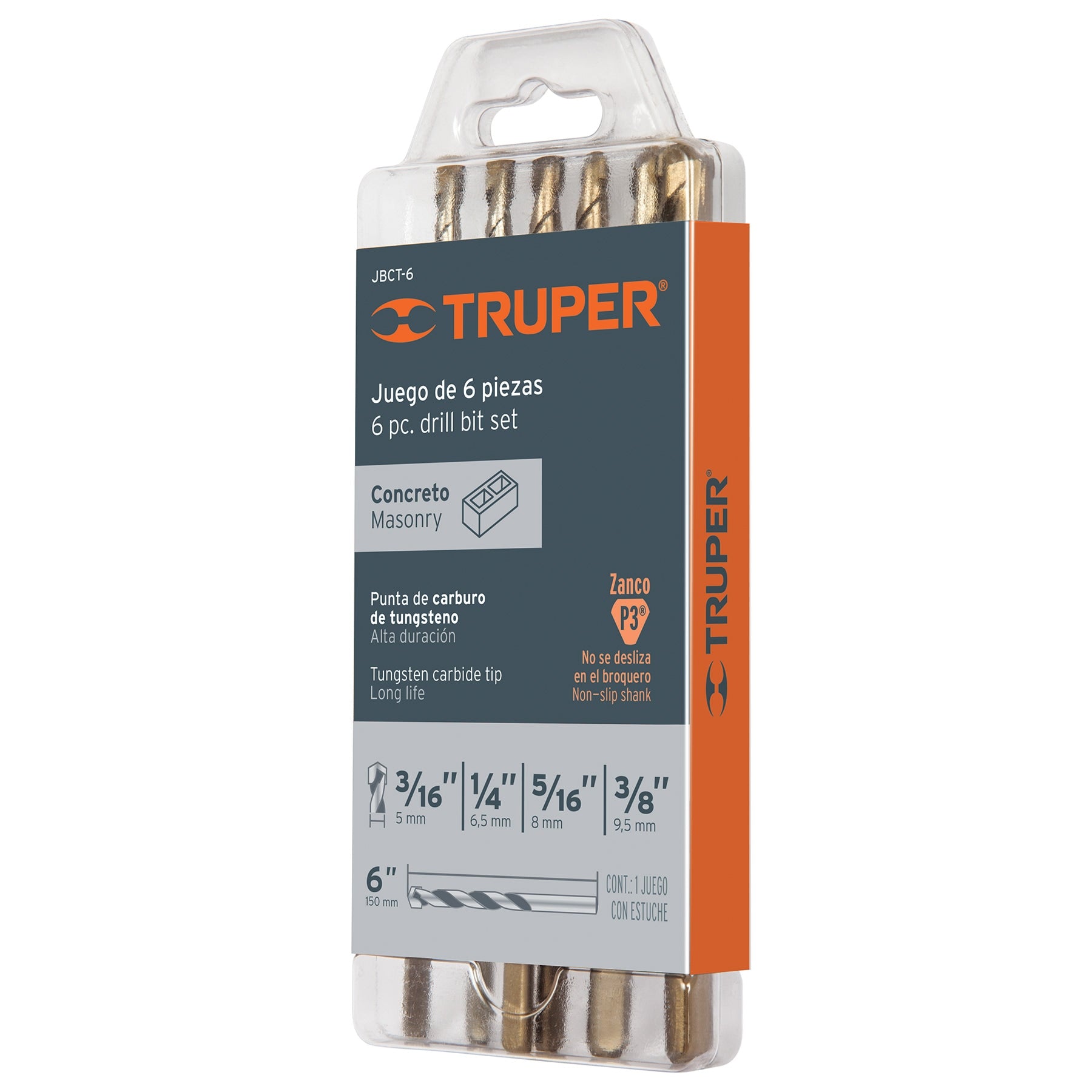 Juego de 6 brocas para concreto, Truper