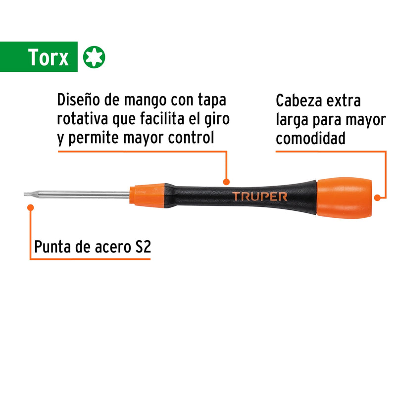 Desarmador de precisión punta torx T6 mango ergonómico