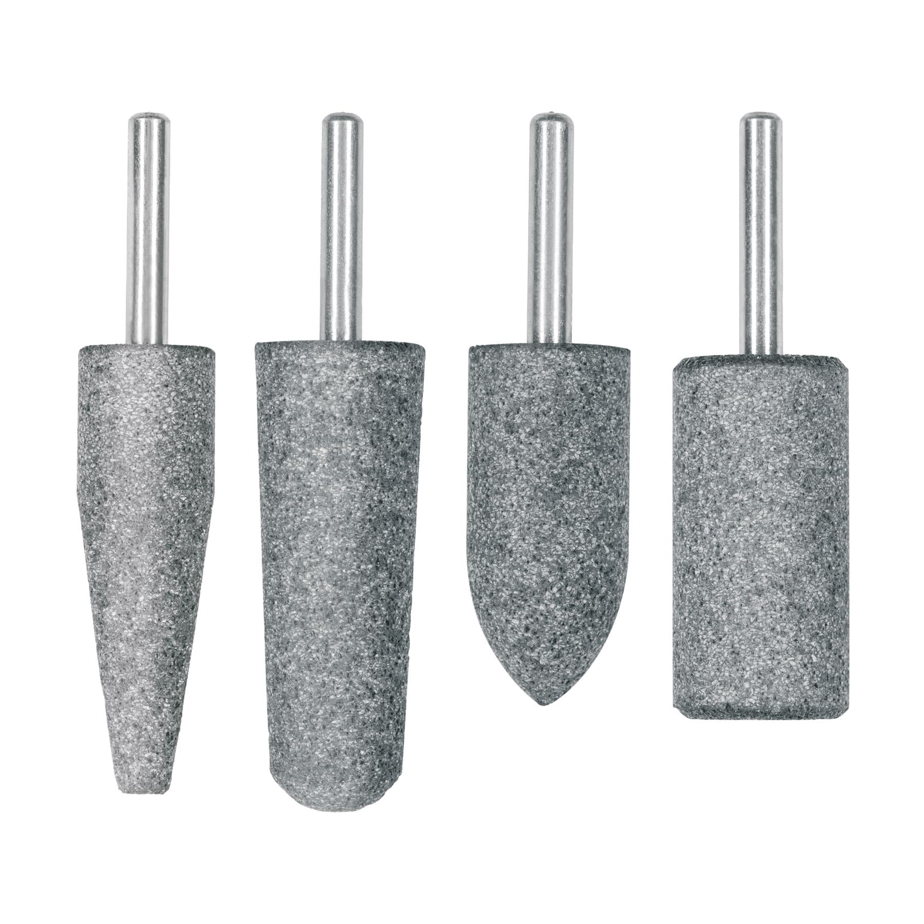 Juego de 4 piedras montadas zanco 1/4", acero inoxidable