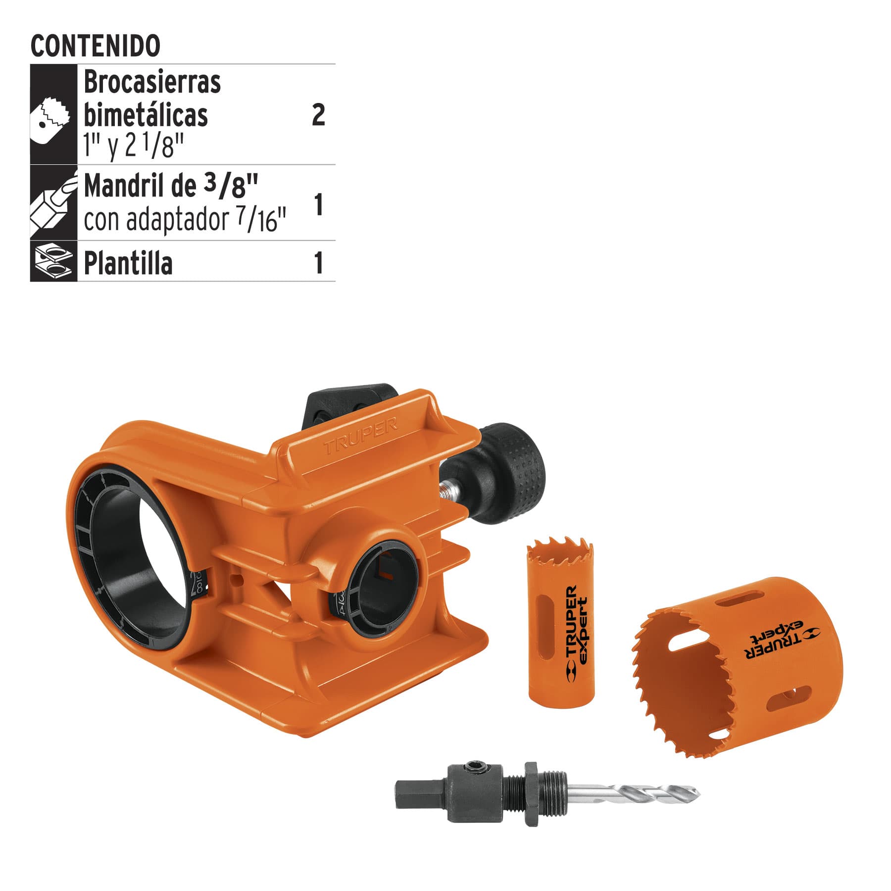 Juego de 4 piezas para instalar cerraduras, Truper Expert