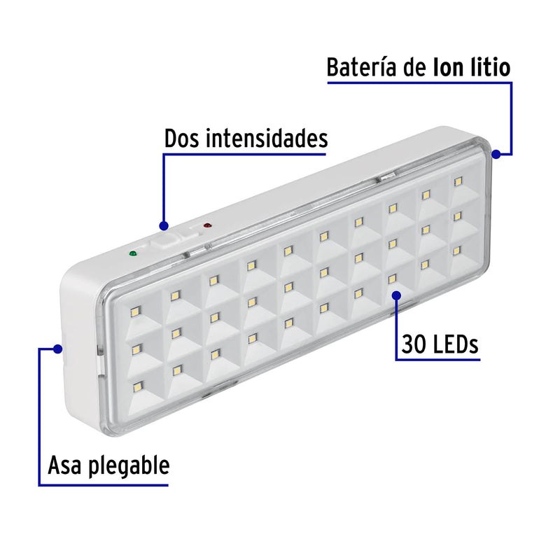 Lámpara de emergencia de 220 lm recargable,  Volteck