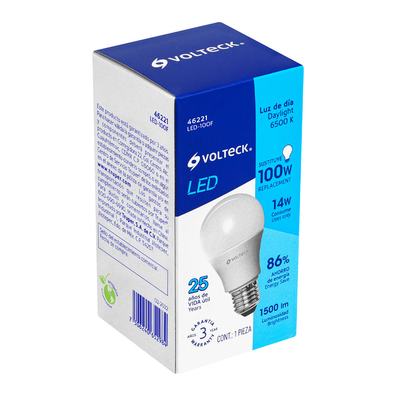 Lámpara LED A19 14 W (equiv. 100 W),  luz de día,  caja