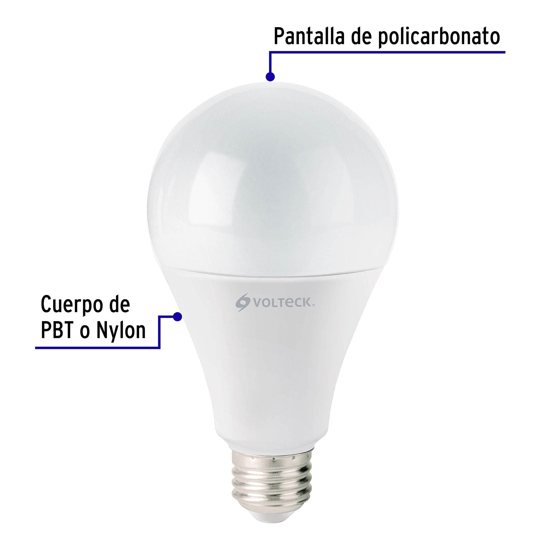 Lámpara LED A25 18 W (equiv. 125 W) luz cálida, caja Volteck
