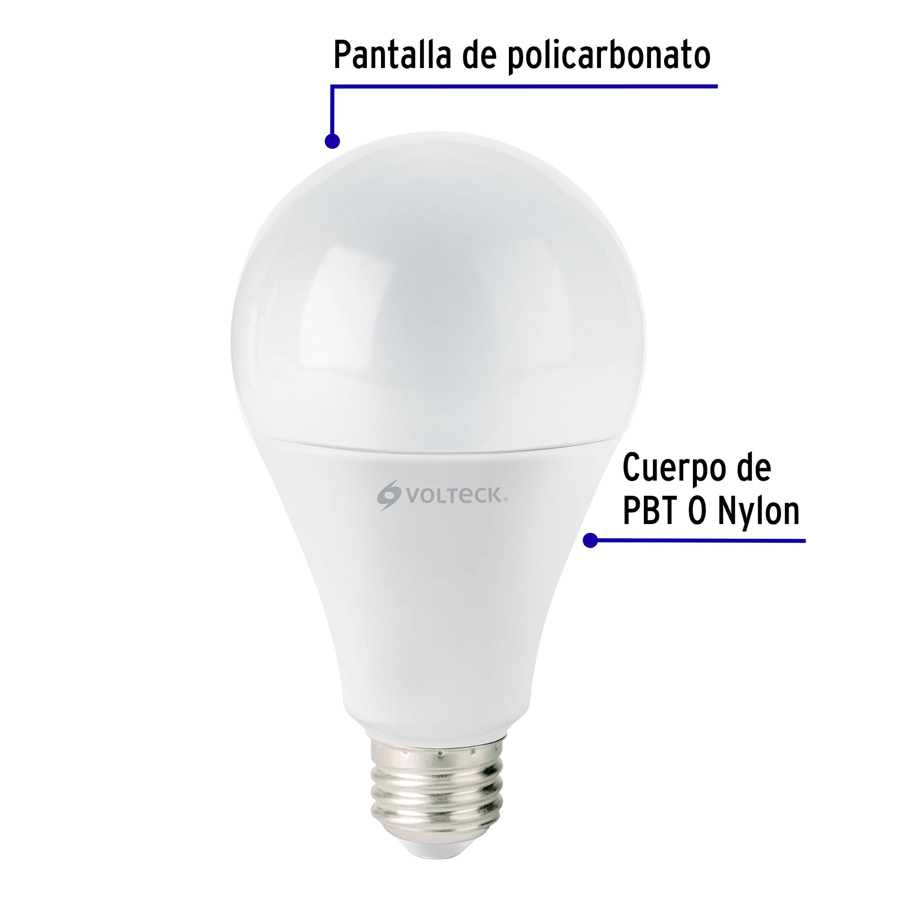 Lámpara LED A25 18 W (equiv. 125 W) luz de día, caja Volteck