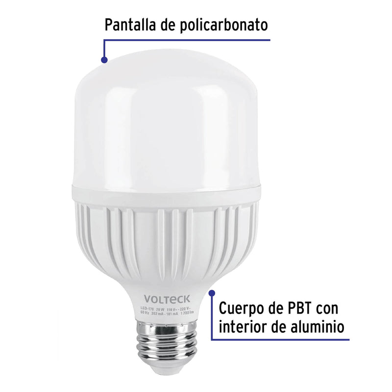 Lámpara LED alta potencia 20 W (equiv. 170 W),  luz de día