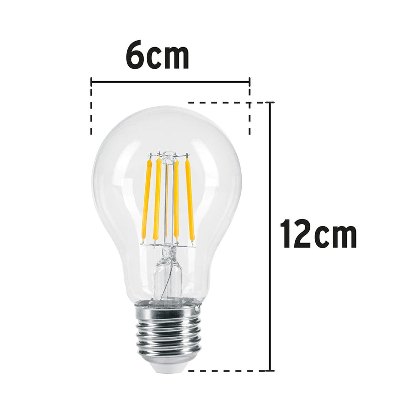 Lámpara LED tipo A19 6 W con filamento luz cálida,  blíster