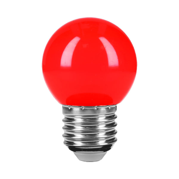 Lámpara LED tipo bulbo G45 1 W color rojo,  caja,  Volteck