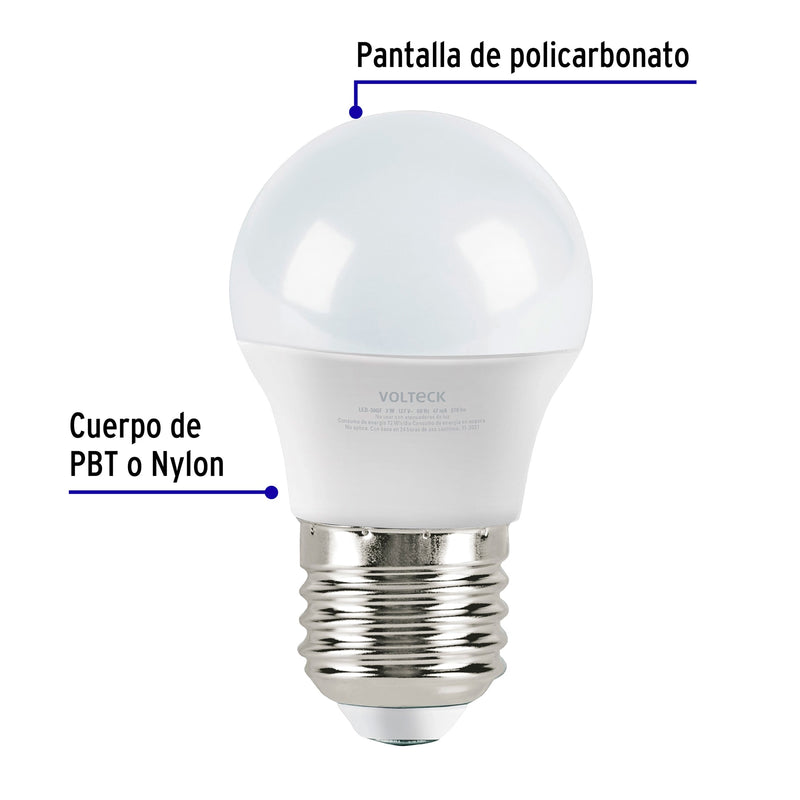 Lámpara LED G45 3 W (equiv. 25 W),  luz de día,  blíster