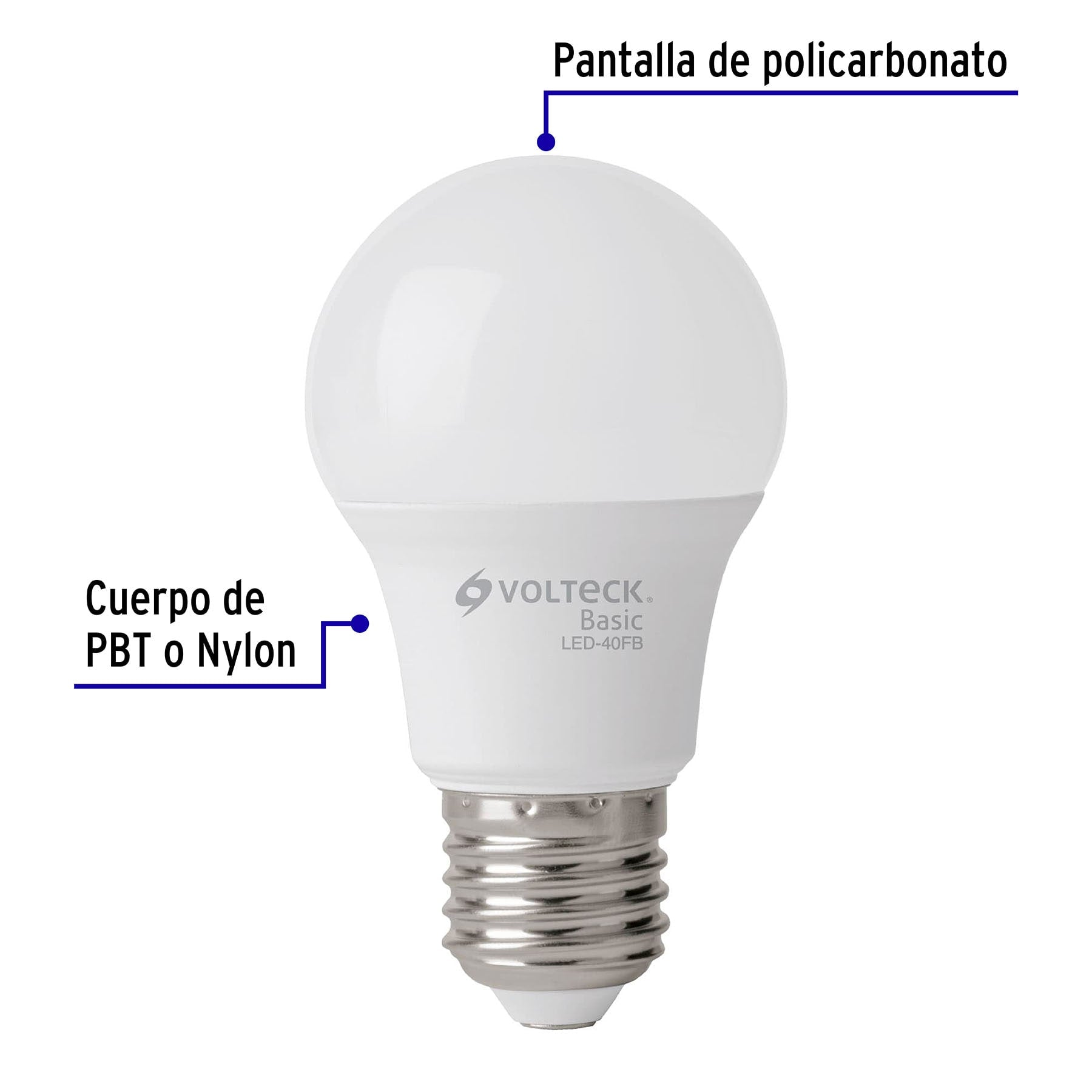 Pack de 4 lámparas LED A19 6 W (equiv. 40 W), luz de día