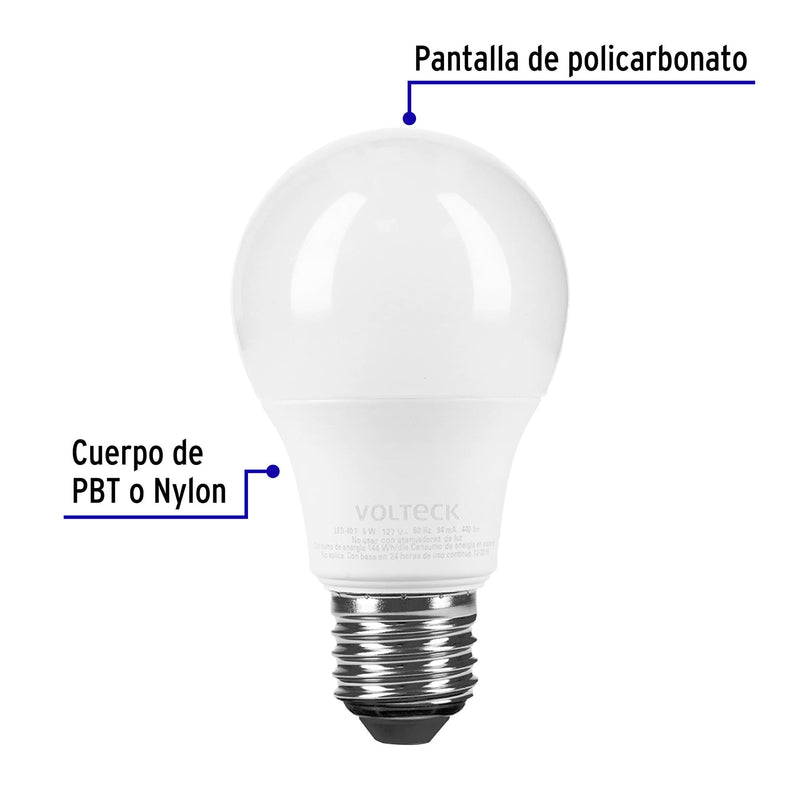 Lámpara LED A19 6 W (equiv. 40 W),  luz de día,  blíster