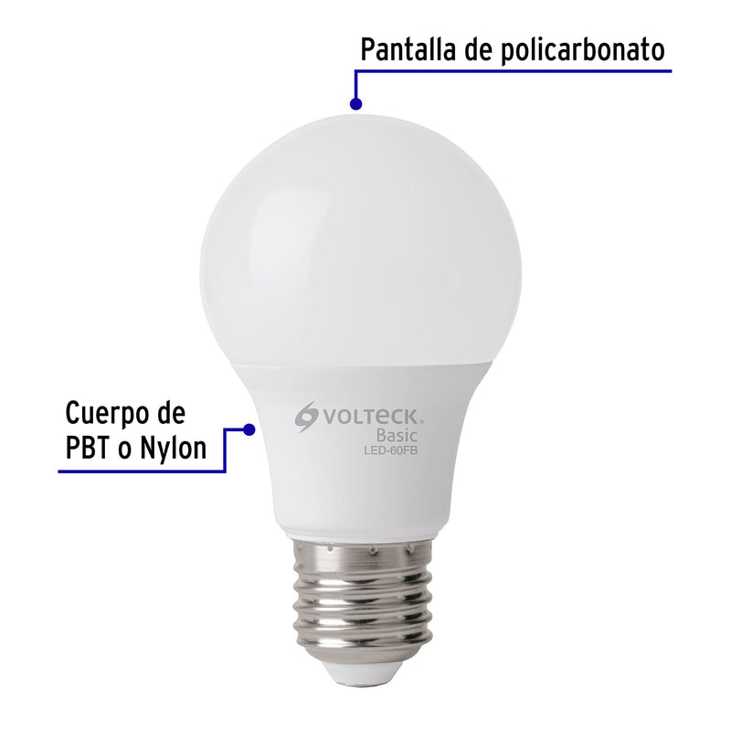 Lámpara LED A19 8 W (equiv. 60 W),  luz de día,  caja,  Basic