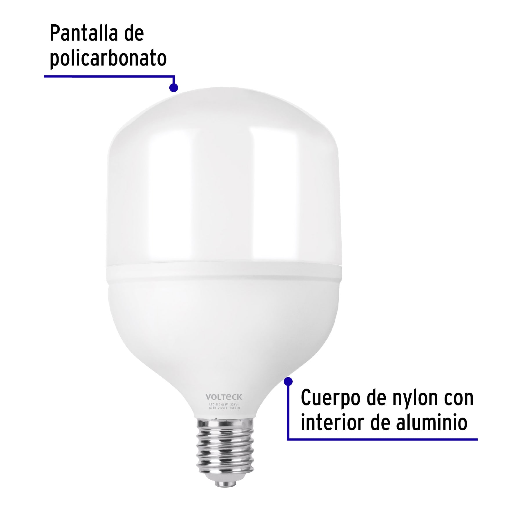 Lámpara LED alta potencia 70 W (equiv. 750 W), luz de día