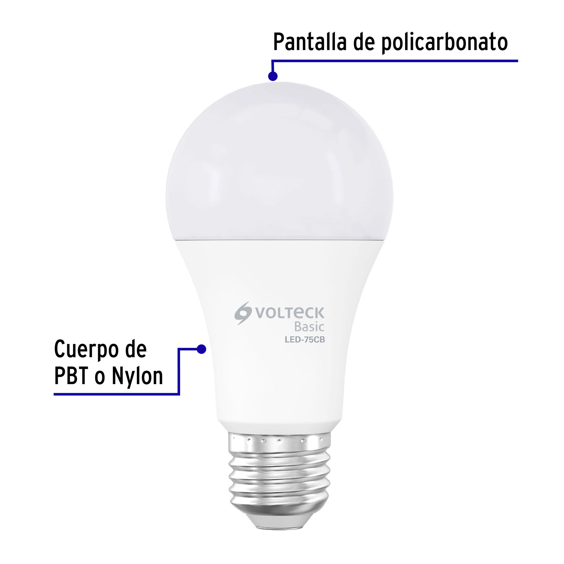 Lámpara LED A19 10 W (equiv. 75 W), luz cálida, caja, Basic