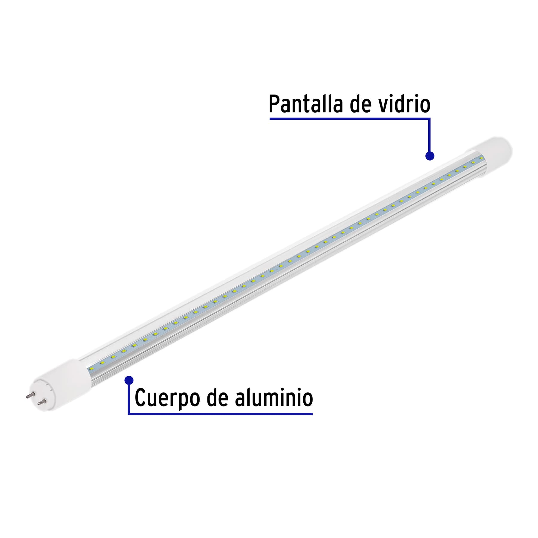 Tubo de LED T8 9 W base G13 pantalla de vidrio, Basic
