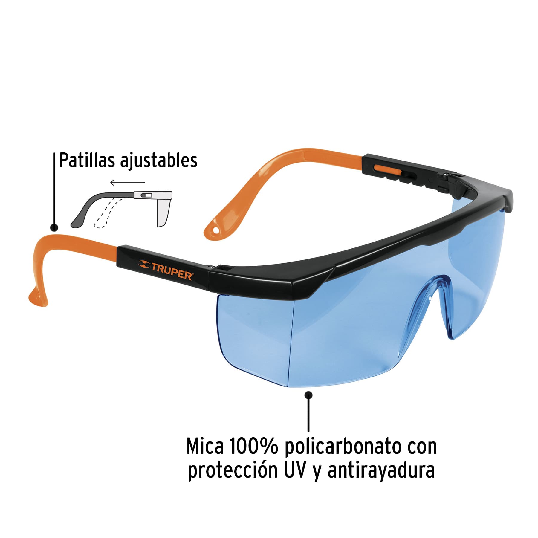 Lentes de seguridad ajustables azules, Truper Classic