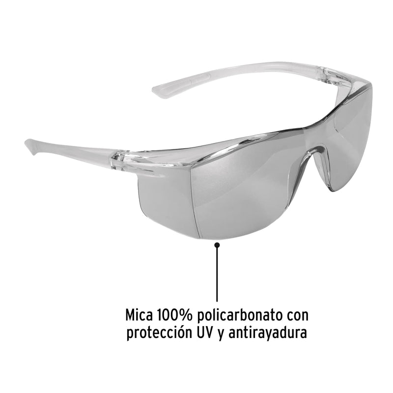 Lentes de seguridad espejo plata,  Truper Ultralite