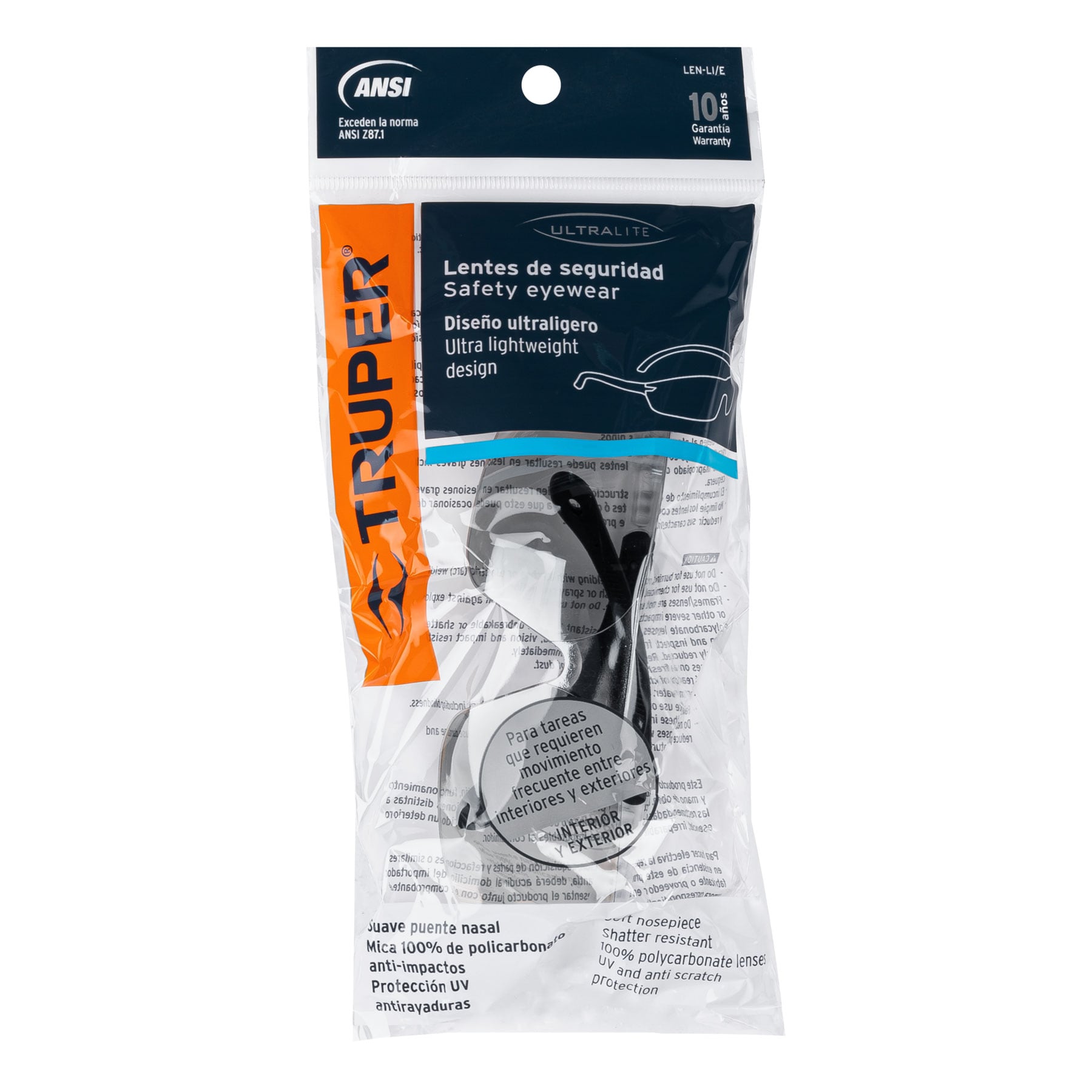 Lentes de seguridad interior-exterior, Truper Ultralite