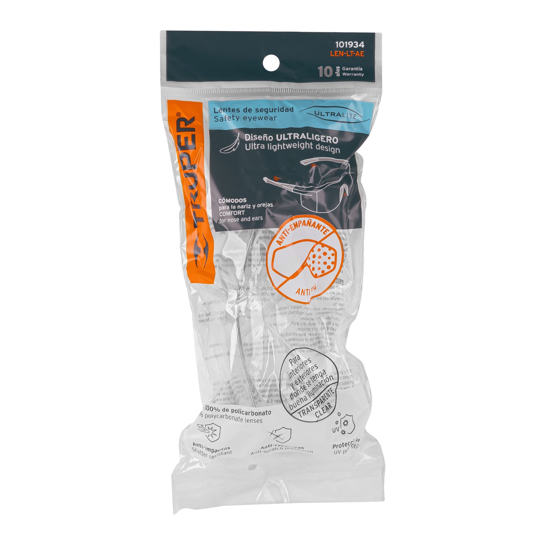 Lentes de seguridad transparentes con antiempaño, Ultralite