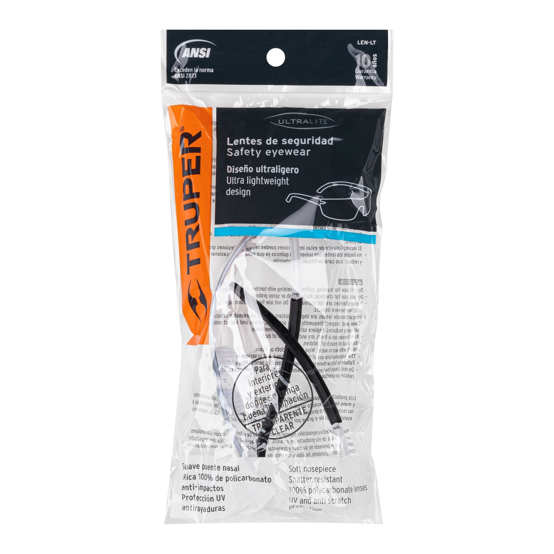 Lentes de seguridad transparentes, Truper Ultralite
