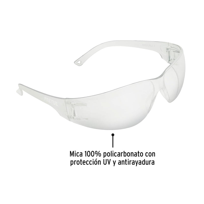 Gafas de seguridad, lente transparente Pretul