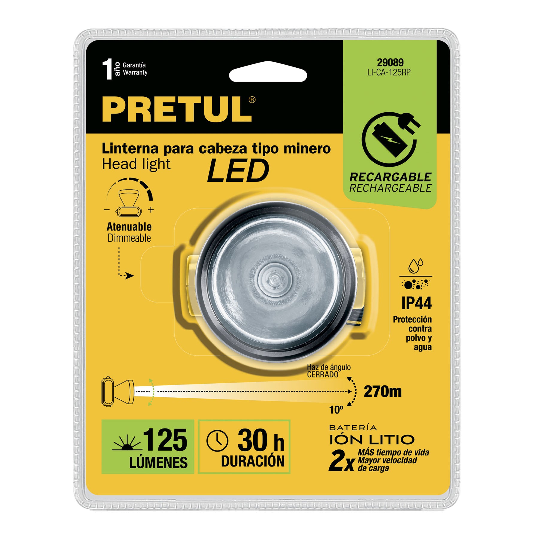 Linterna de minero LED 160 lm recargable, Pretul