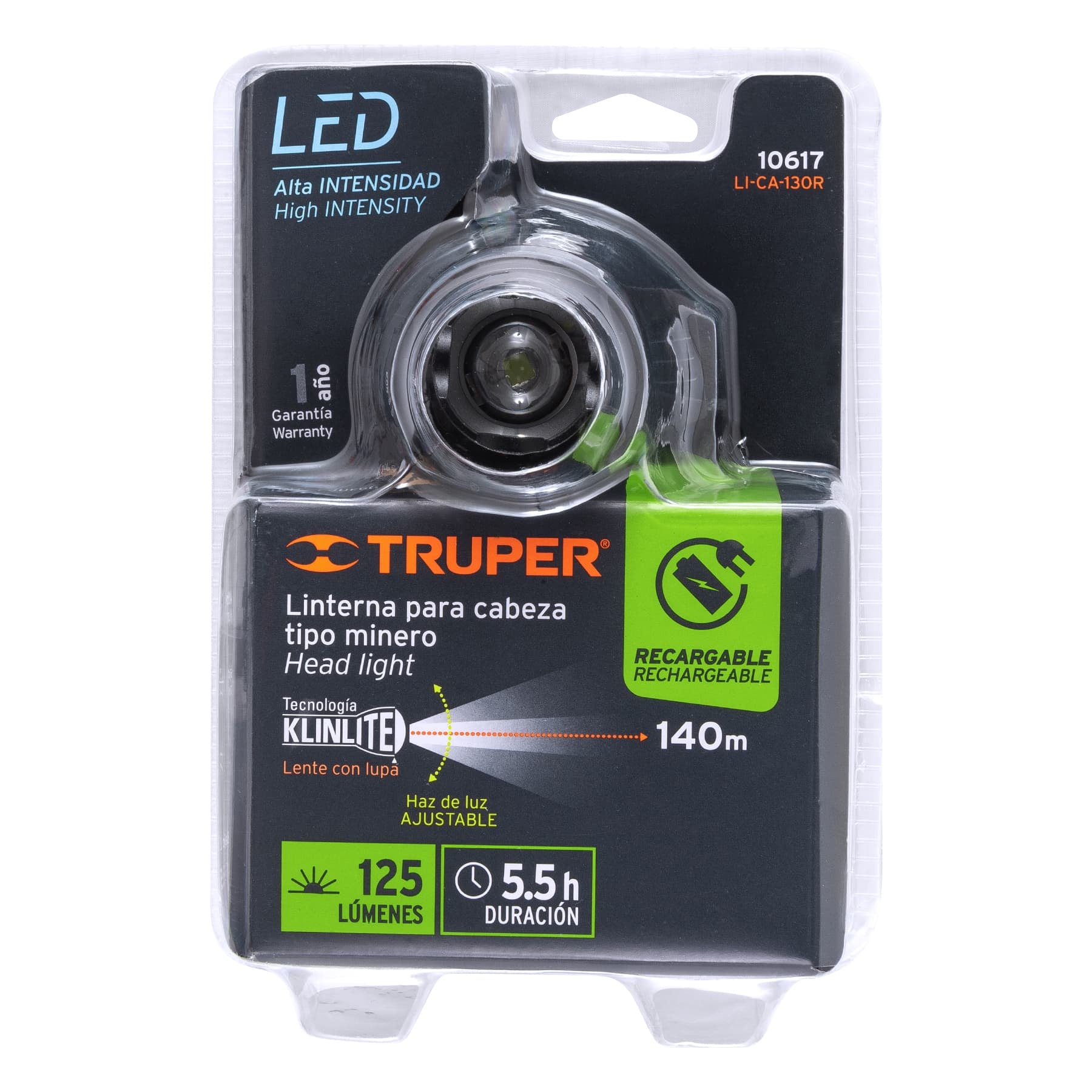 Linterna de minero LED 160 lm, recargable, Truper Expert