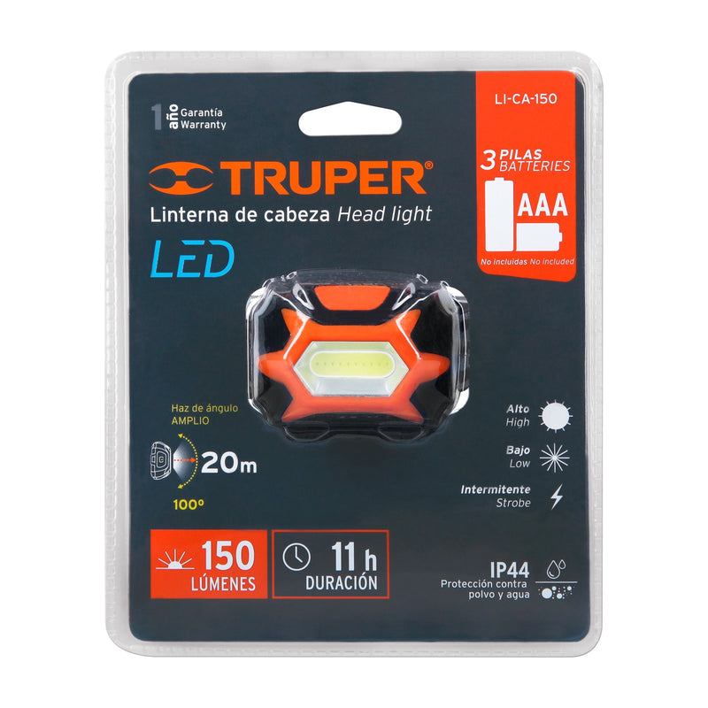 Linterna de minero 1 LED 150 lm de 3 pilas AAA,  Truper