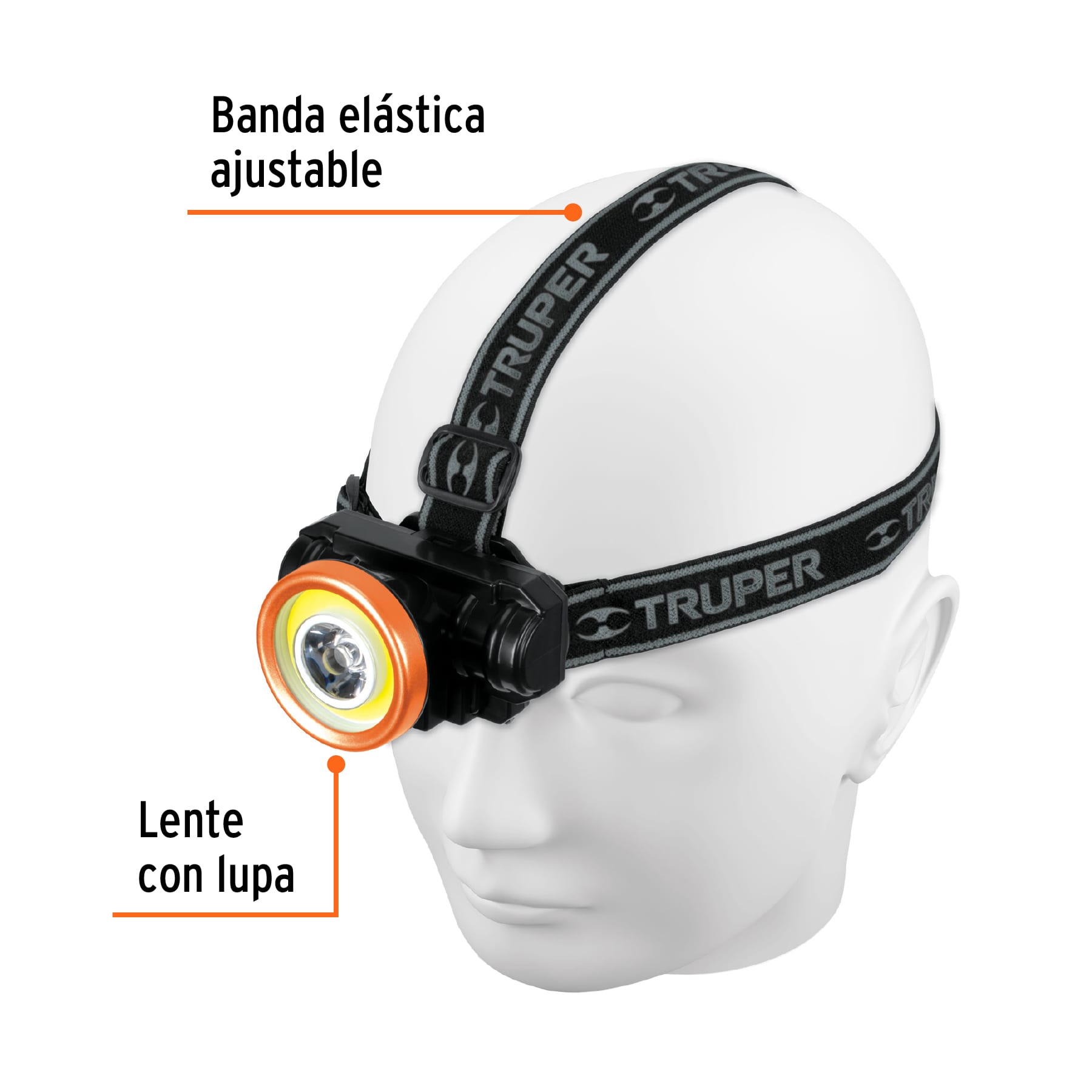 Linterna de minero LED 80 lm, recargable, Truper