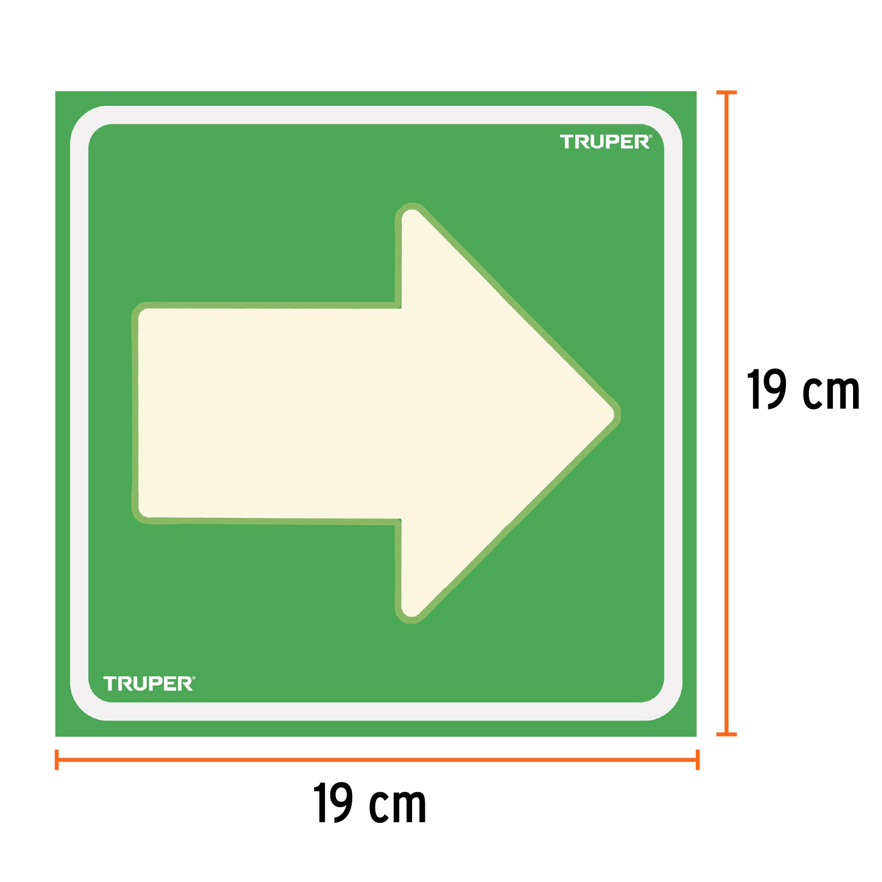 Letrero de señalización "FLECHA", 19 x 19 cm, Truper