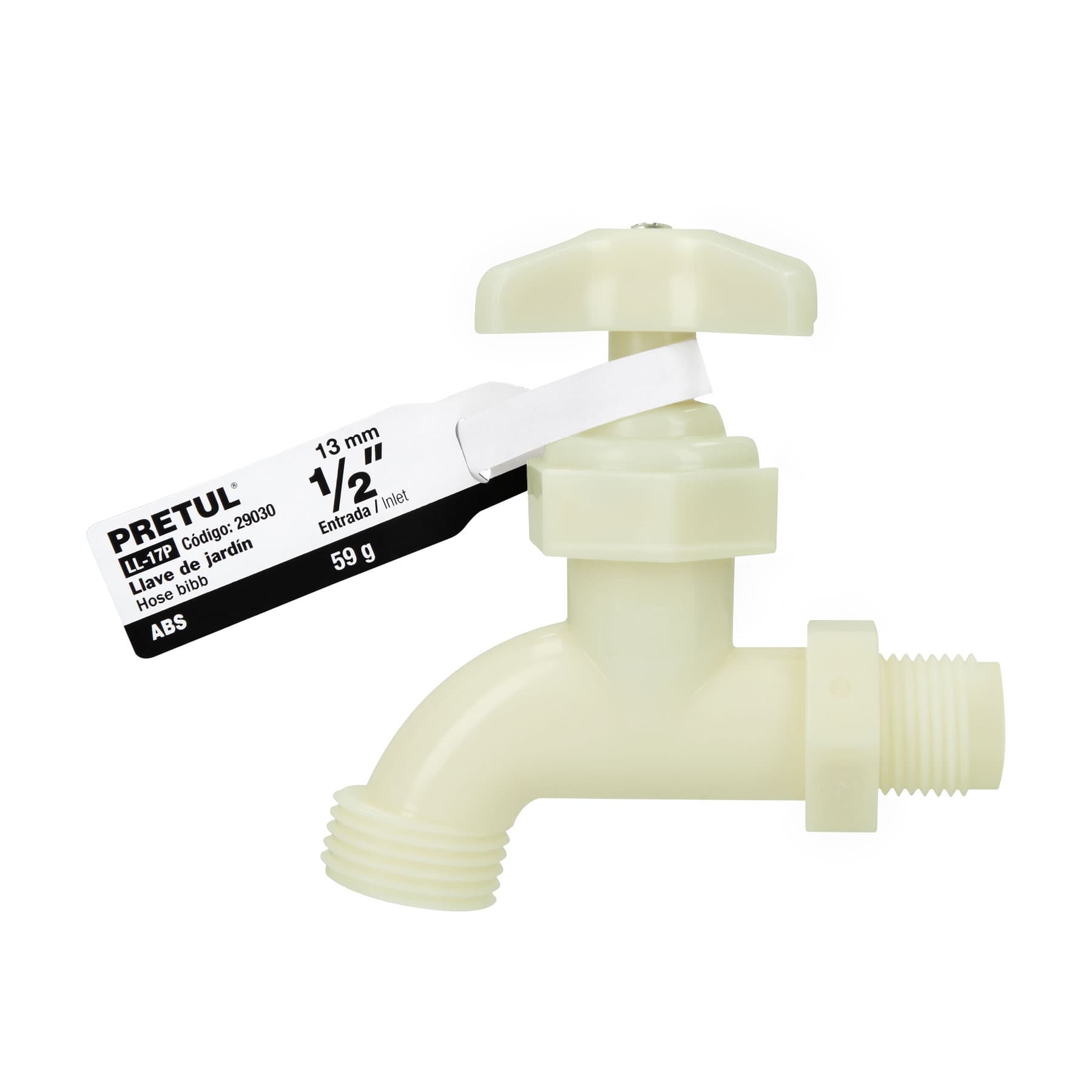 Llave para manguera, de plástico 65g,1/2", granel, Pretul