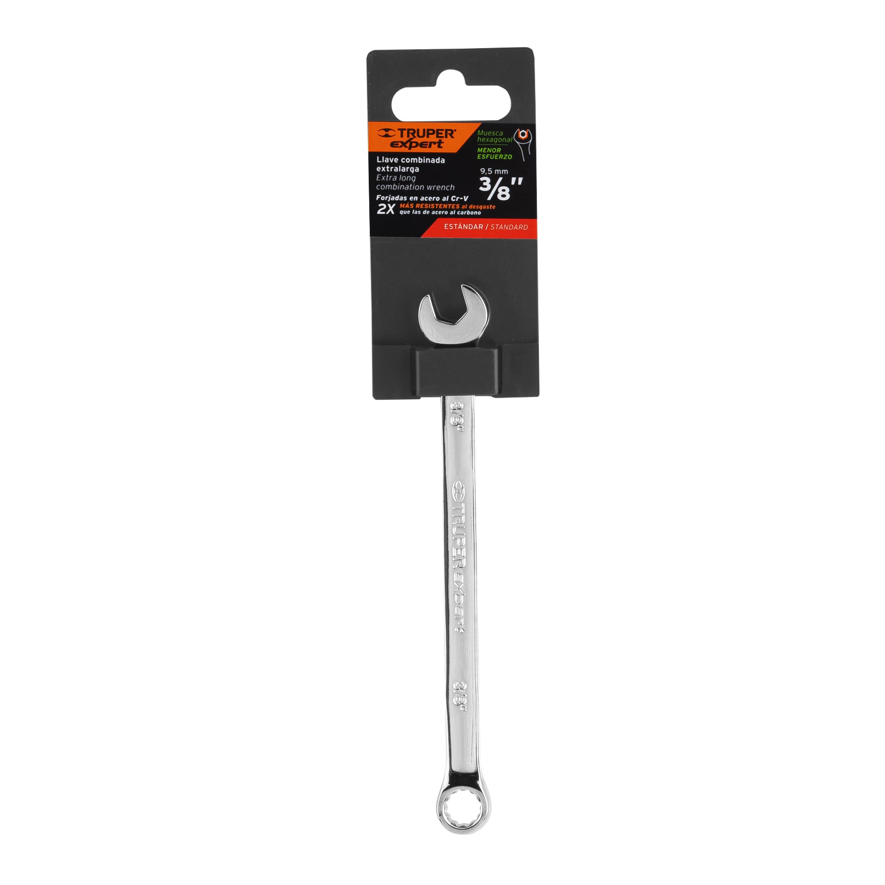 Llave combinada extralarga 3/8" x 164 mm de largo, Expert