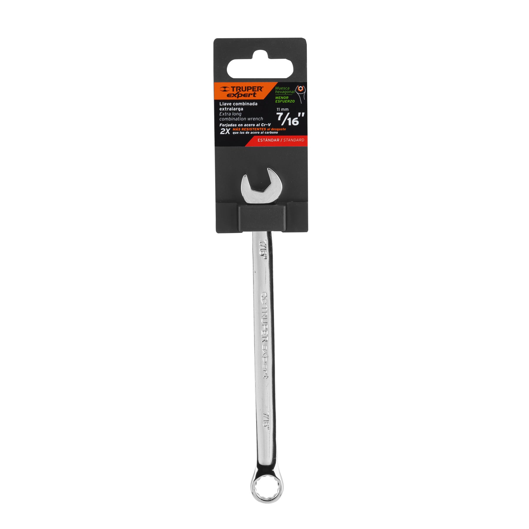 Llave combinada extralarga 7/16" x 183 mm de largo, Expert