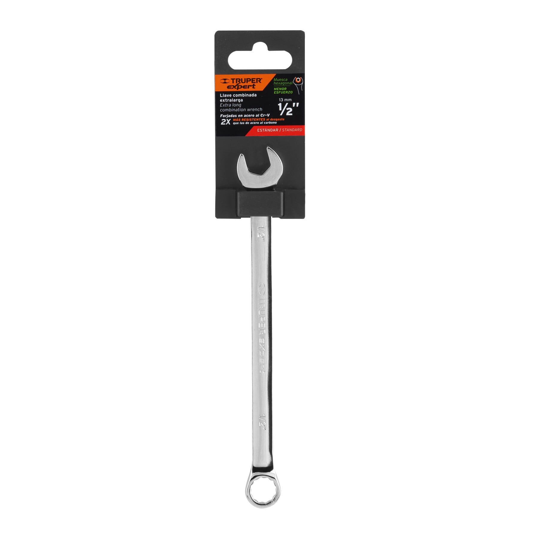 Llave combinada extralarga 1/2" x 202 mm de largo, Expert